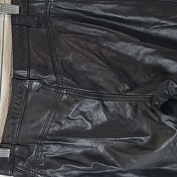 Vintage black leather pants Roxstream size 7-8 womens - Picture 8 of 12